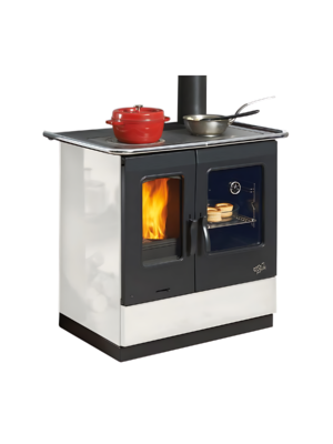 Cuisinière à bois GODIN Armonnie émaillée Blanc