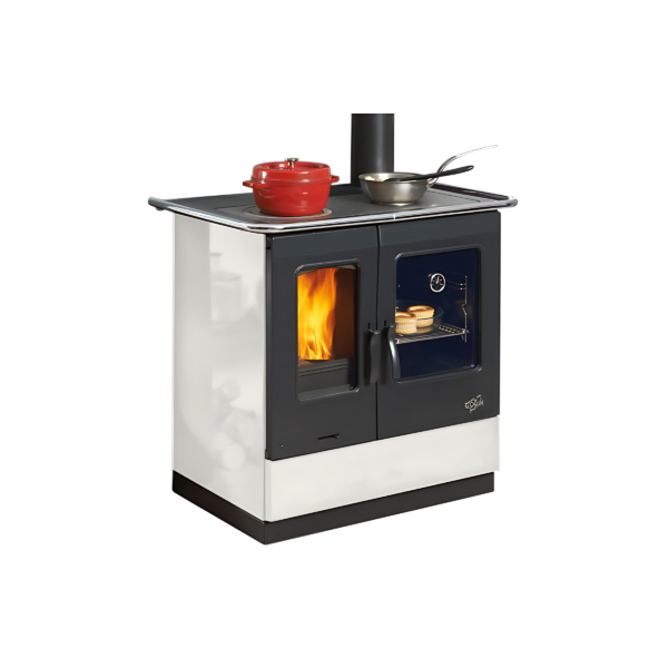 Cuisinière à bois GODIN Armonnie émaillée Blanc