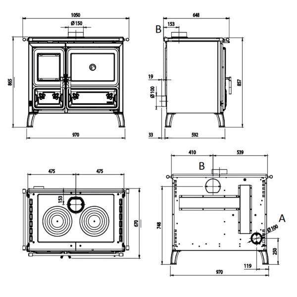 Cuisinière à bois LA NORDICA Milly 8.7kW