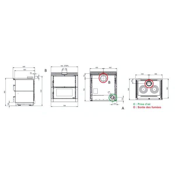 Cuisinière à bois LA NORDICA Verona XXL Petra 7kW