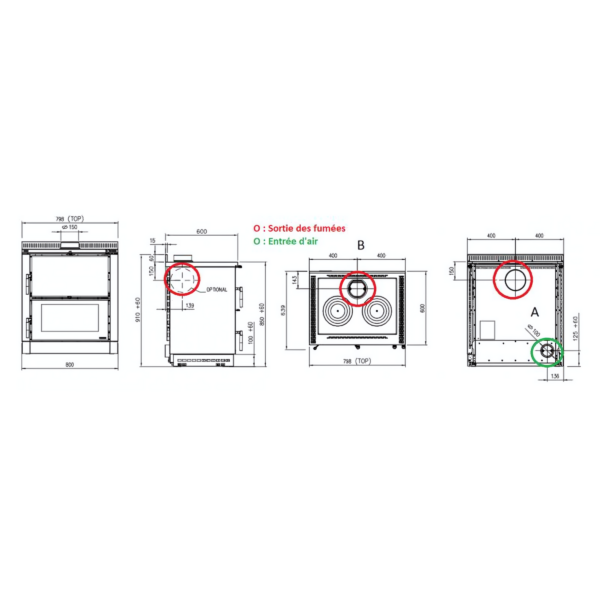 Cuisinière à bois raccordable LA NORDICA Verona XXL Maiolica 7kW