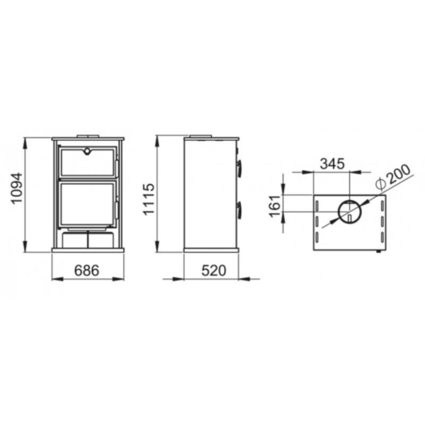 Poêle à bois avec four BRONPI Suiza 14kW