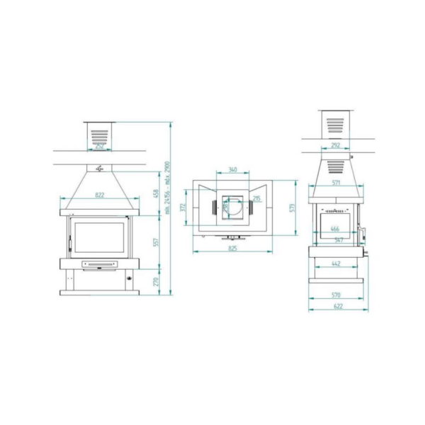 Poêle à bois cheminée 4 faces FIREMATIC Kingston 10.4kW