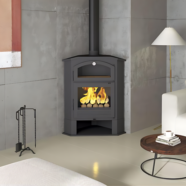 Poêle à bois d'angle avec four FIREMATIC Idaho 9.5kW