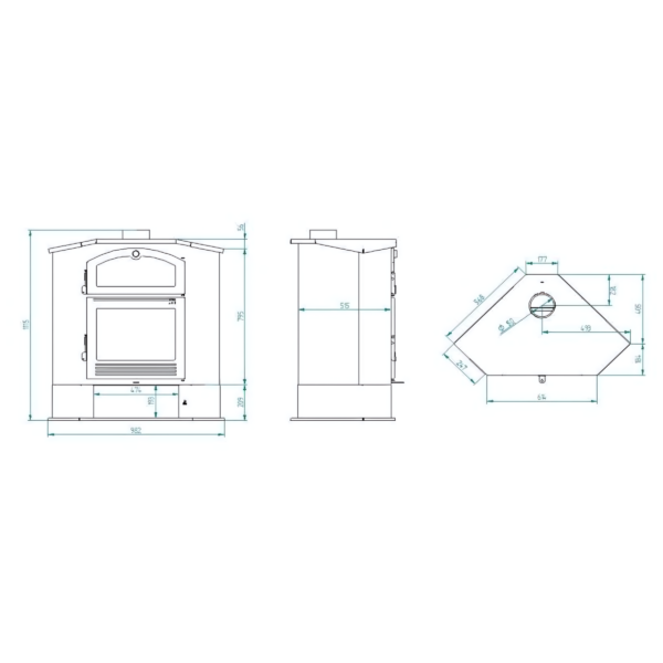 Poêle à bois d'angle avec four FIREMATIC Idaho 9.5kW