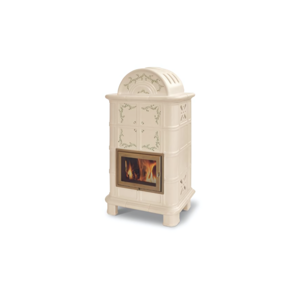 Poêle à bois en céramique ORIGINE PHEBO Diana-Dôme Décor 14kW