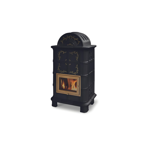 Poêle à bois en céramique ORIGINE PHEBO Diana-Dôme Décor 14kW