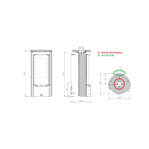 Poêle à bois en faïence LA NORDICA Liu 7.5kW