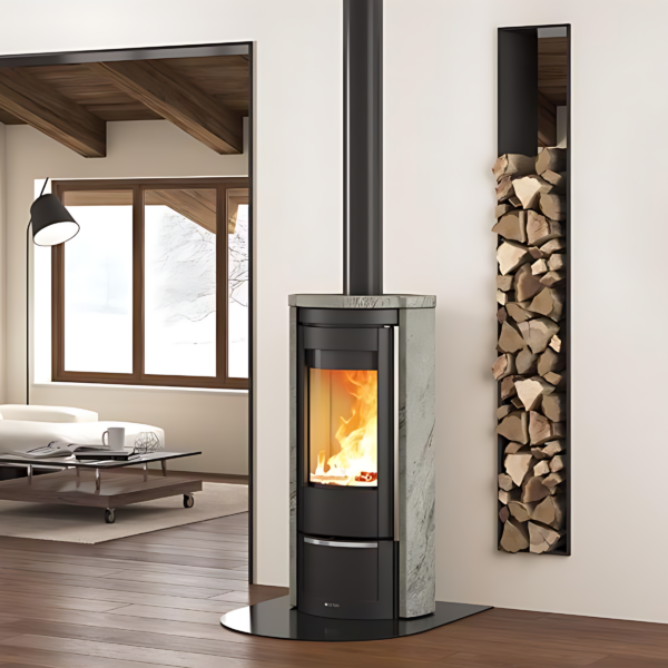 Poêle à bois en pierre raccordable LA NORDICA Liu Pietra 7.5kW