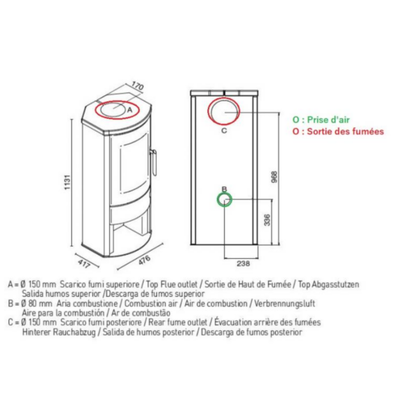 Poêle a bois étanche EVACALOR Ginevra 8kW