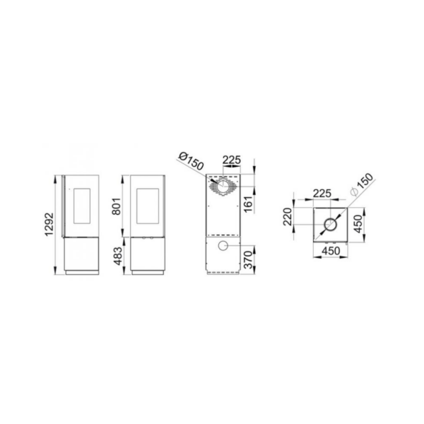 Poêle à bois raccordable BRONPI Bombay 3C 6kW