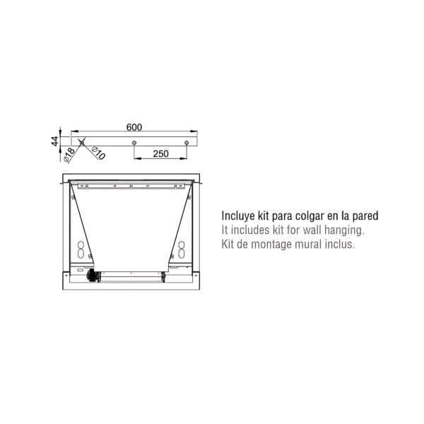 Poêle à bois suspendu ventilé raccordable 3 faces BRONPI Versailles C 10kW