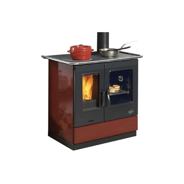 Cuisinière à bois GODIN Armonnie émaillée carmin