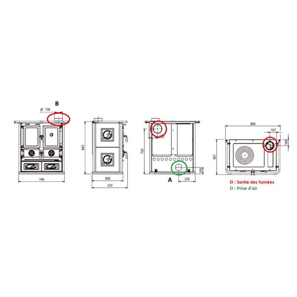 Cuisinière à bois LA NORDICA Rosetta 5.0 Ceramica Liberty 7.9 kW