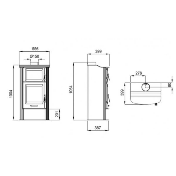Poêle à bois avec four BRONPI Tudela 13kW