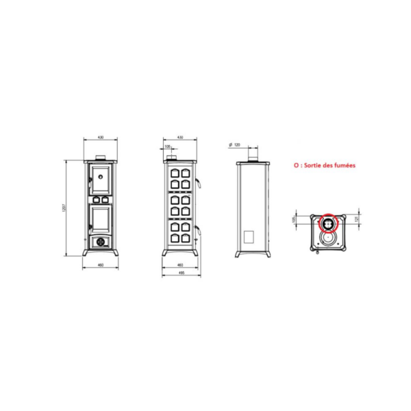 Poêle à bois avec four LA NORDICA Gemma Forno 5.0 Ceramica 7.3kW