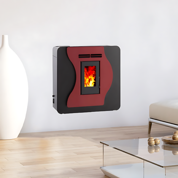 Poêle à Granulés Etanche EMAFLAM LUNA ROUGE 5.6kW