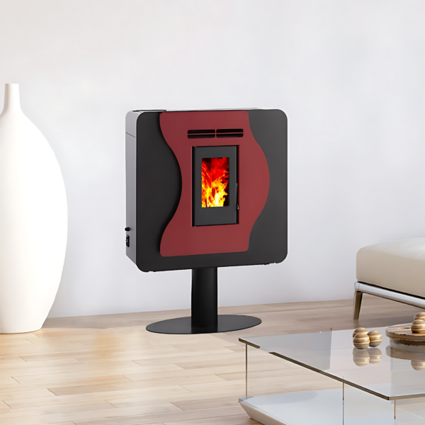 Poêle à Granulés Etanche EMAFLAM LUNA ROUGE 5.6kW