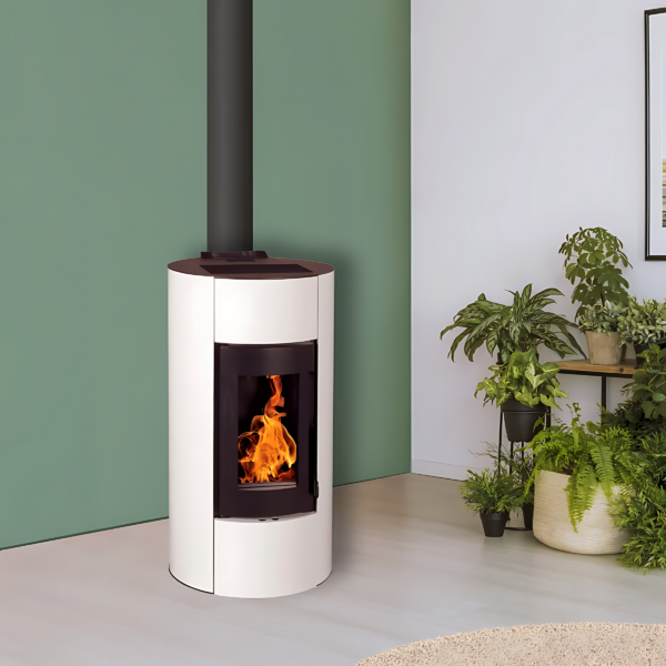 Poêle à Granulés Etanche EMAFLAM NALA Blanc 8.9 kW