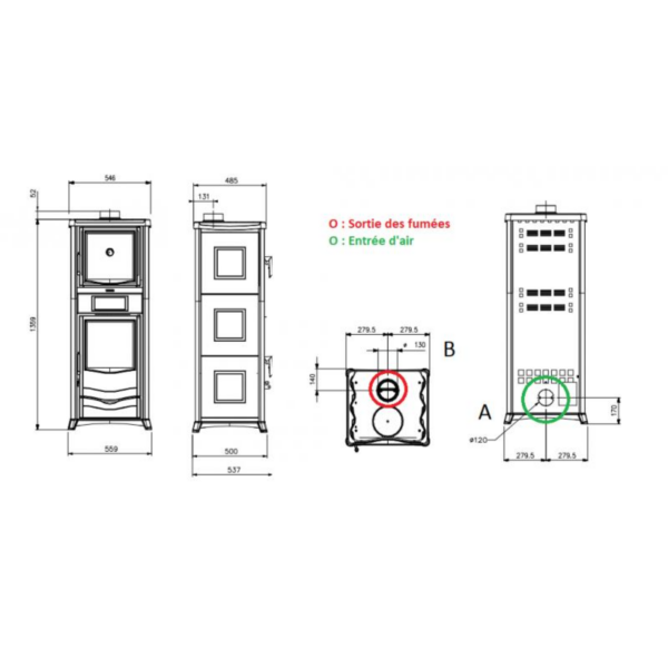 Poêle à bois avec four raccordable LA NORDICA Rossella Plus Forno Evo 9.1kW