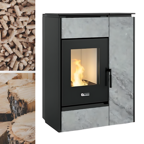 Poêle mixte hybride bois granules EXTRAFLAME / LA NORDICA Margaret 10 kW