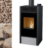 Poêle mixte hybride ventilé bois granules BRONPI Hybrid 10kW